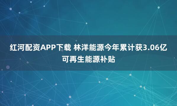红河配资APP下载 林洋能源今年累计获3.06亿可再生能源补贴